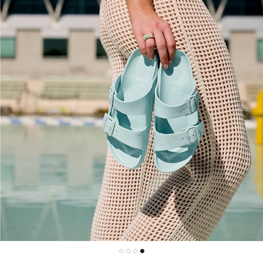 New NIB Birkenstock Arizona Eva sandals mint green surf green 8-8.5 or 39 - Picture 5 of 8